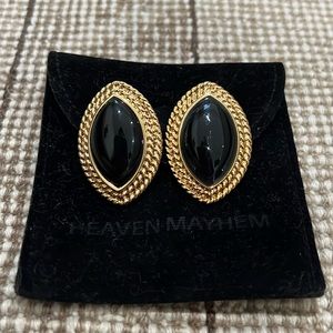 Heaven Mayhem Noir Earrings in Gold & Black